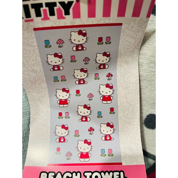 Hello kitty tulip and mushroom beach towel LARGE 36 BY 70 - Picture 4 of 4